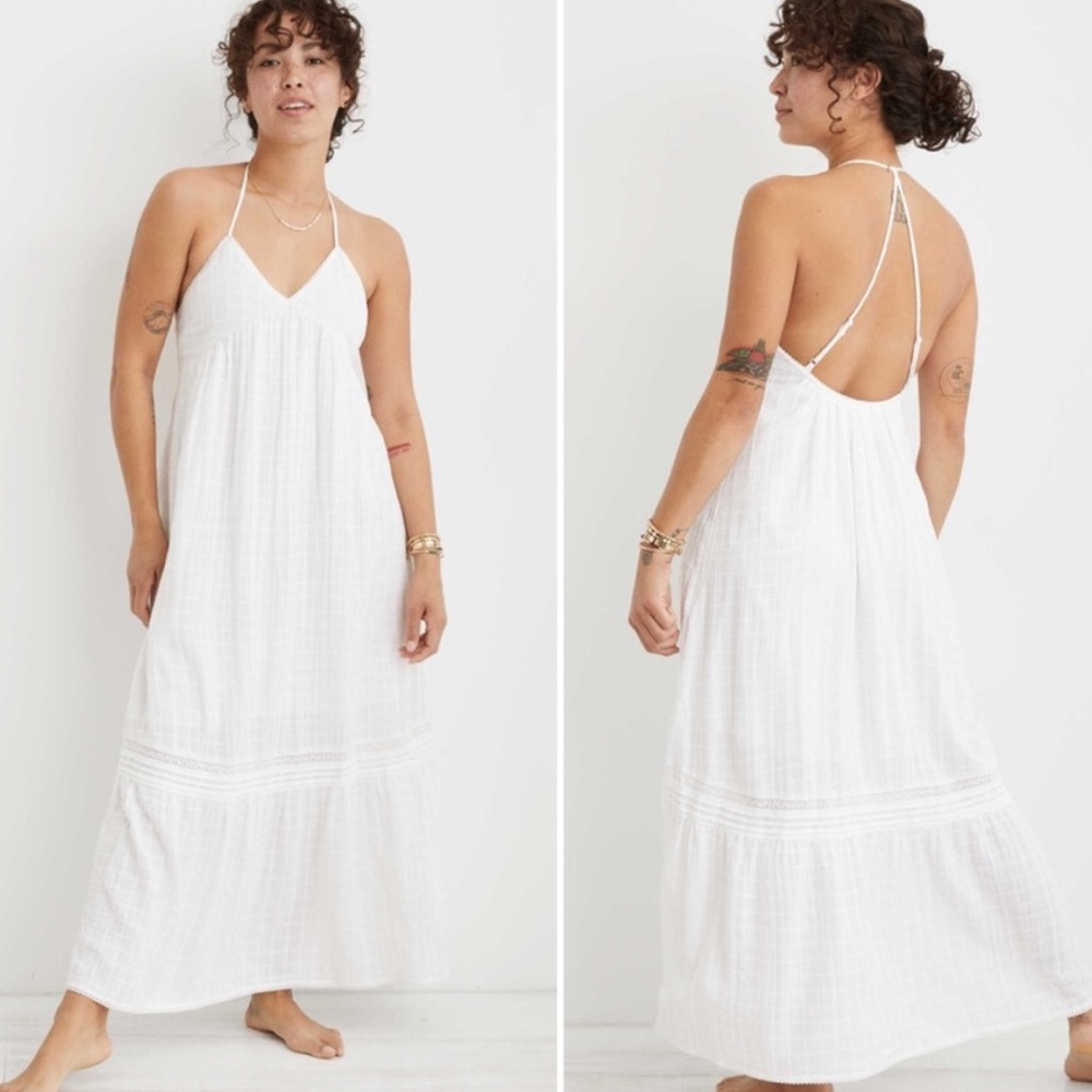 aerie white maxi dress